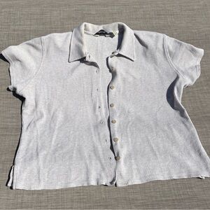 Eddie Bauer Light Gray Textured Shirt-Size L